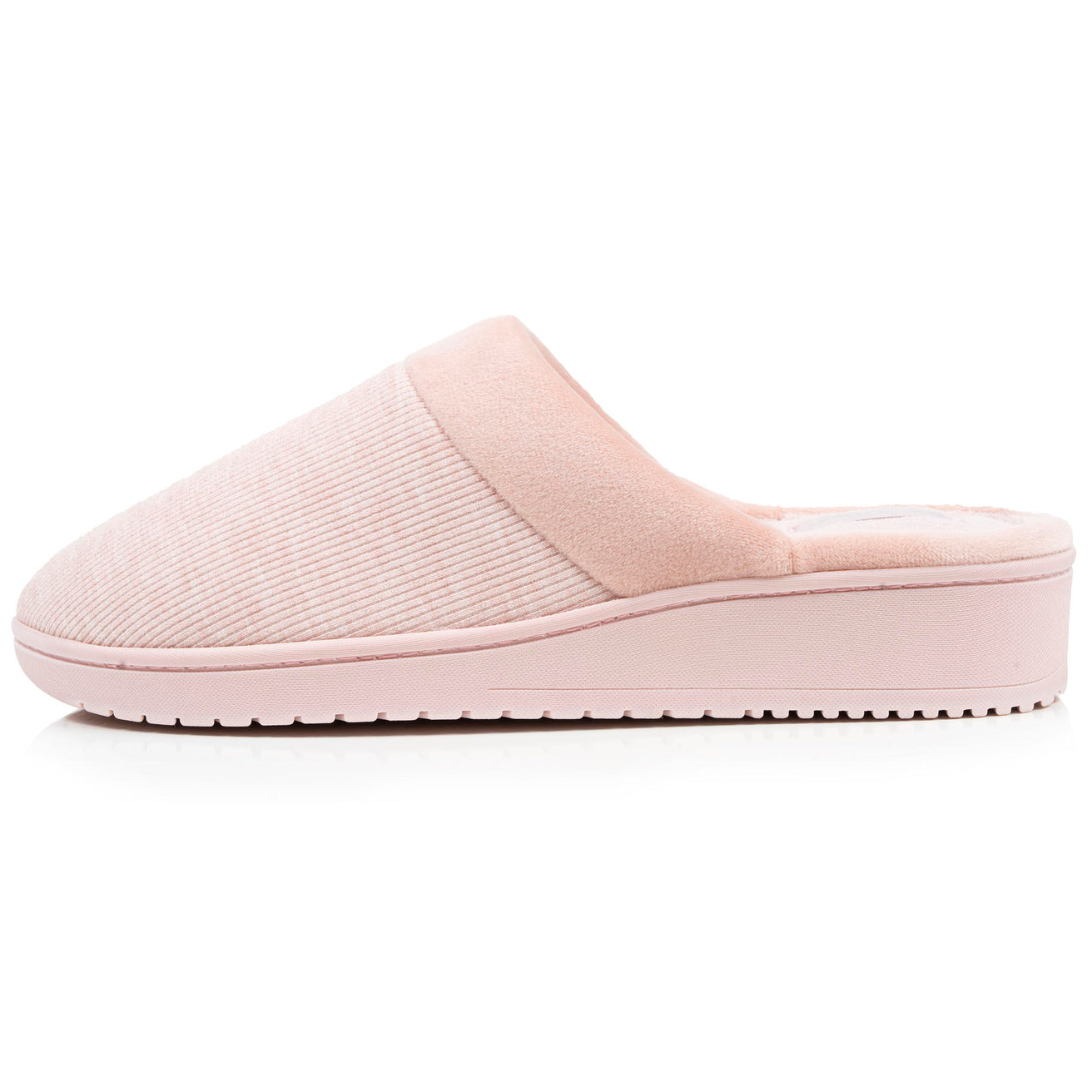 Mujer Zapatillas de casa tacón Blush banda de terciopelo