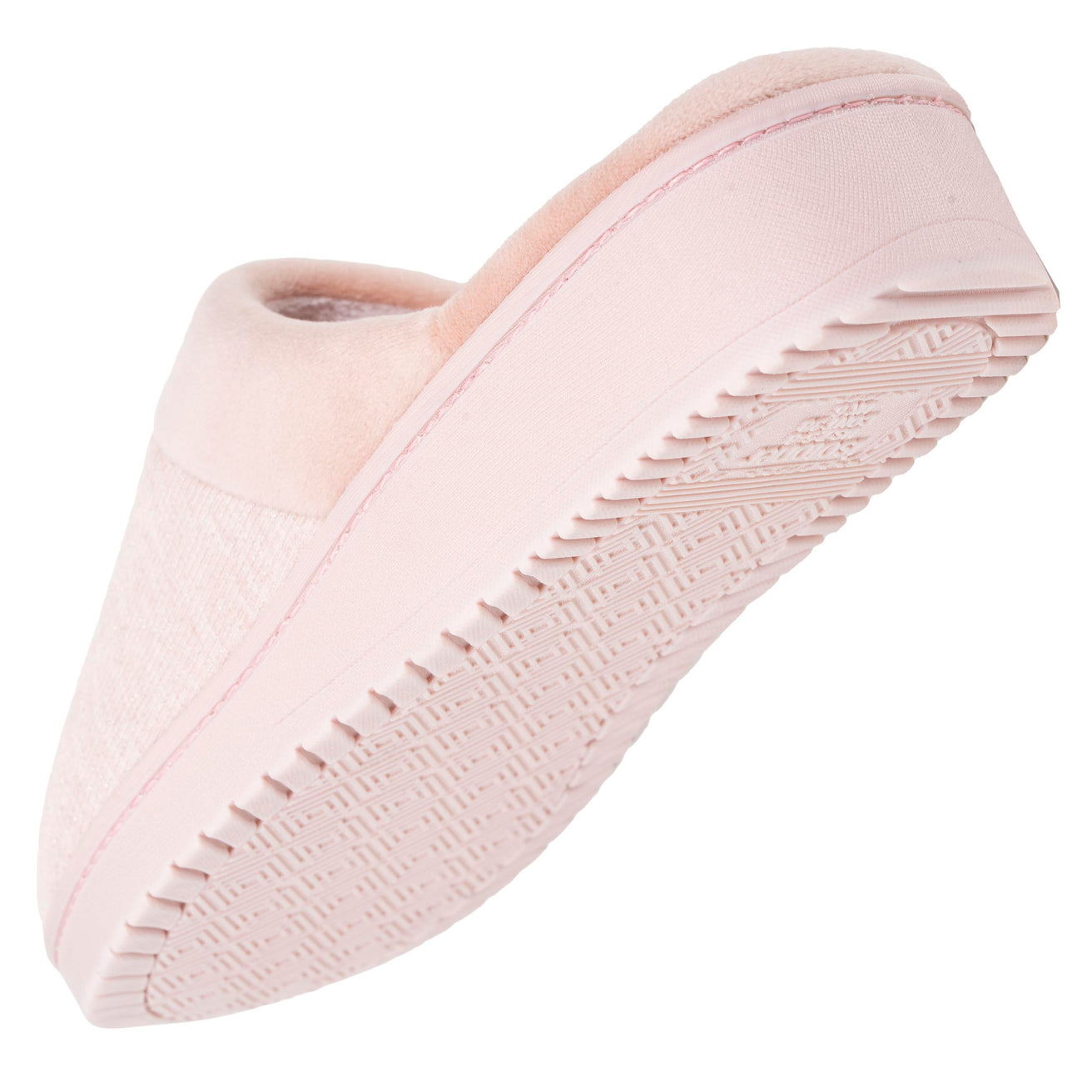 Mujer Zapatillas de casa tacón Blush banda de terciopelo