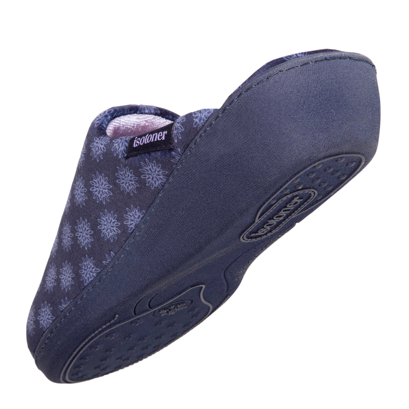 Zapatillas de casa chinelas con tacón Mujer Marino