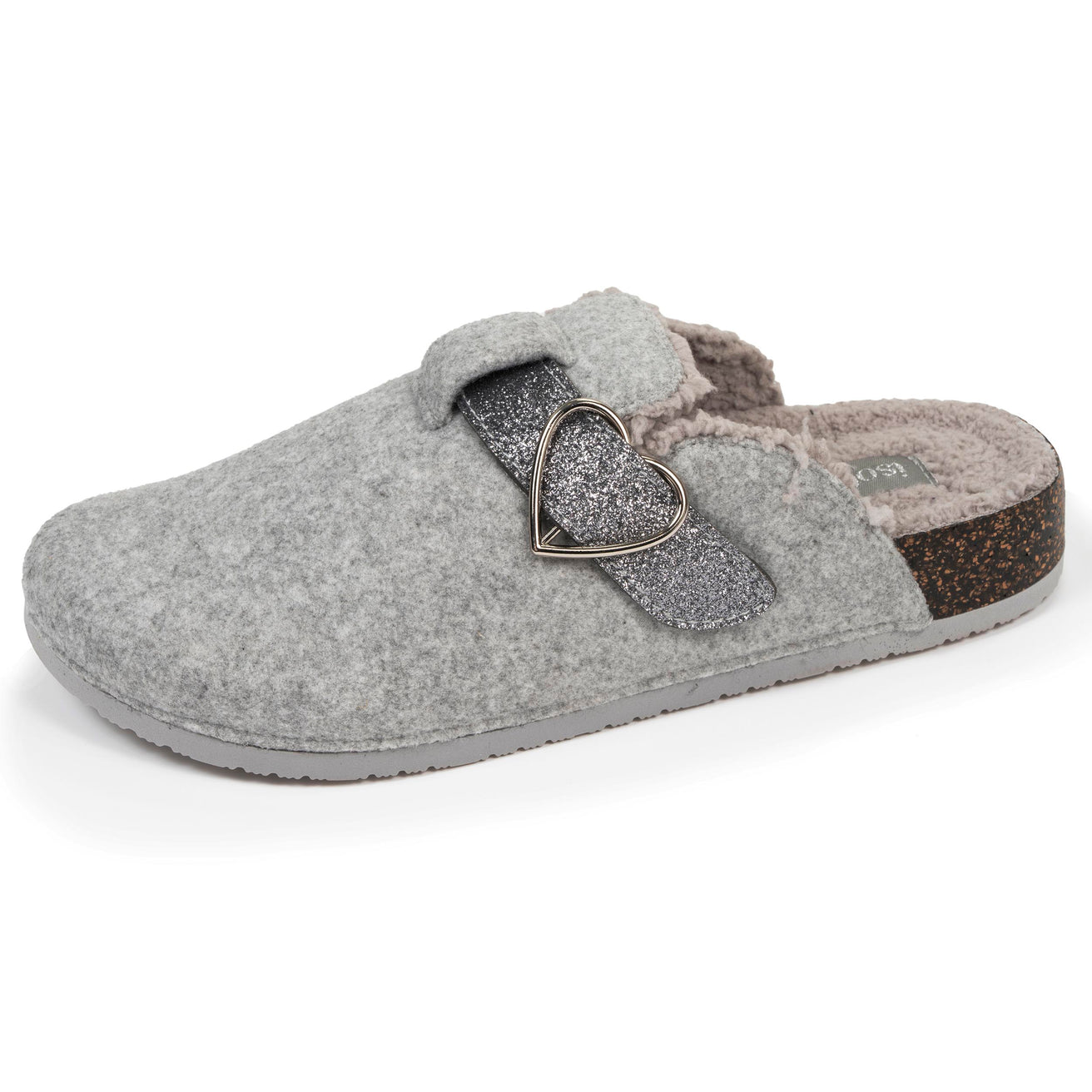 Zapatillas de casa zuecos Mujer Gris jaspeado purpurina