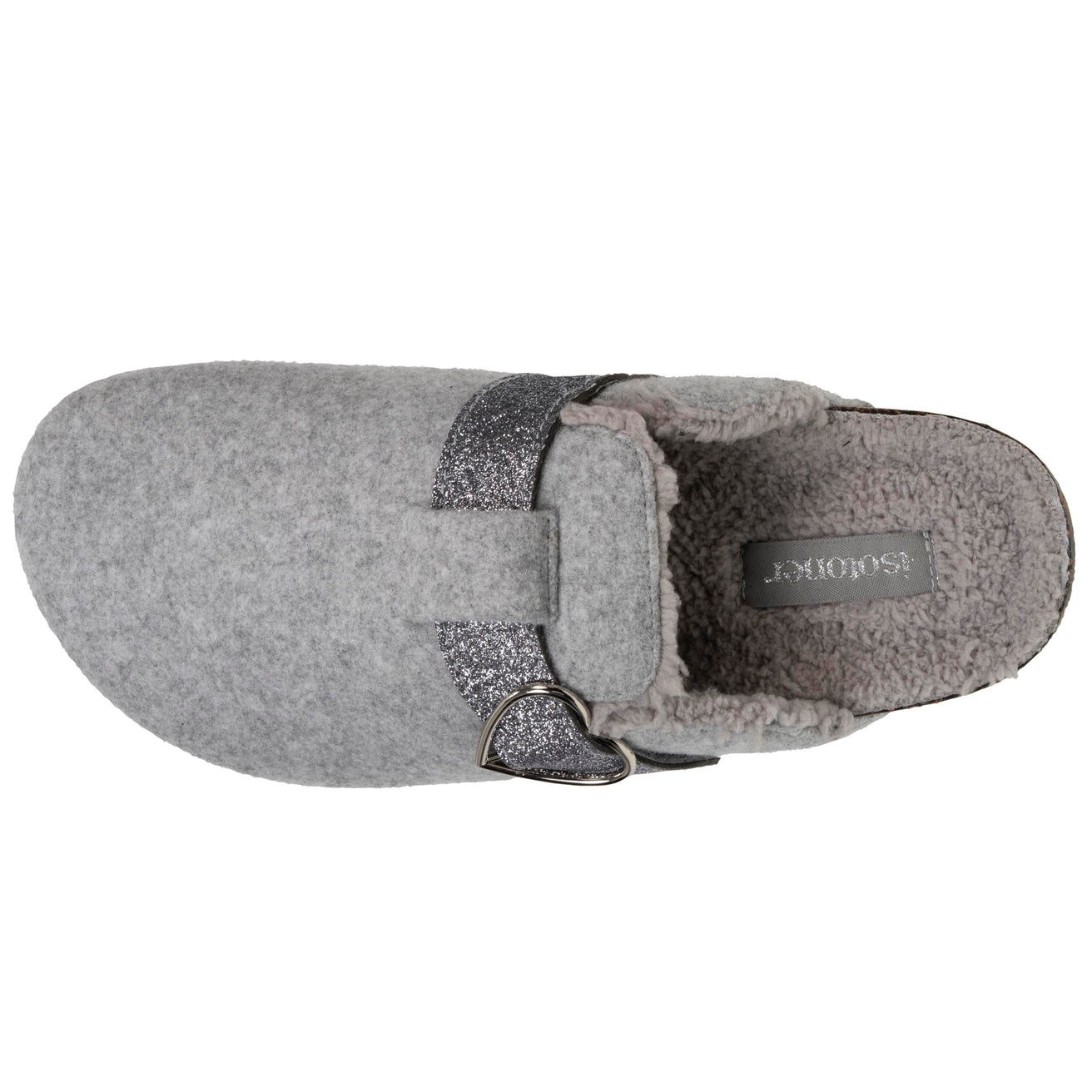 Zapatillas de casa zuecos Mujer Gris jaspeado purpurina