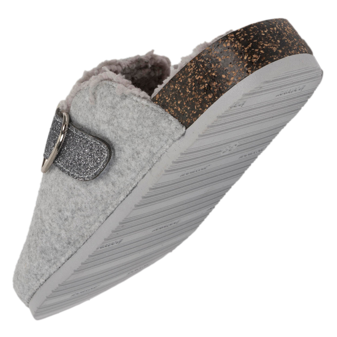 Zapatillas de casa zuecos Mujer Gris jaspeado purpurina
