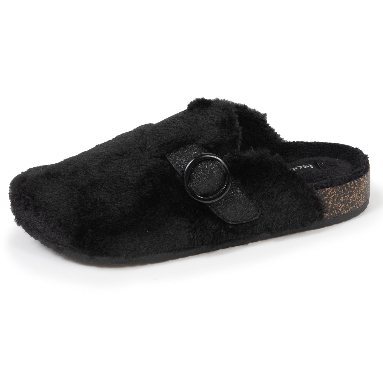 Zapatillas de casa zuecos Mujer Negro imitación de piel