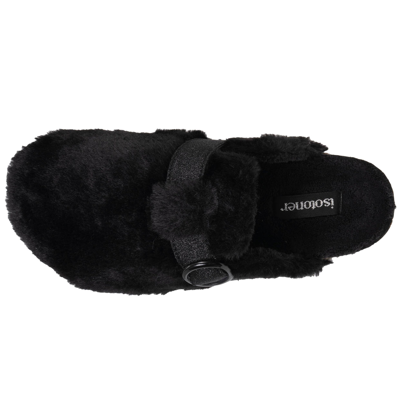 Zapatillas de casa zuecos Mujer Negro imitación de piel