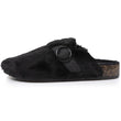 Zapatillas de casa zuecos Mujer Negro imitación de piel