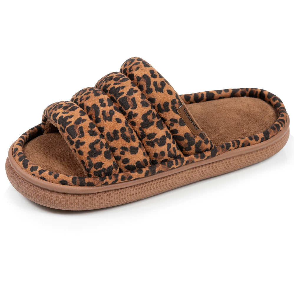 Zapatillas de casa sandalias BLOUP Mujer Leopardo Camel - Isotoner