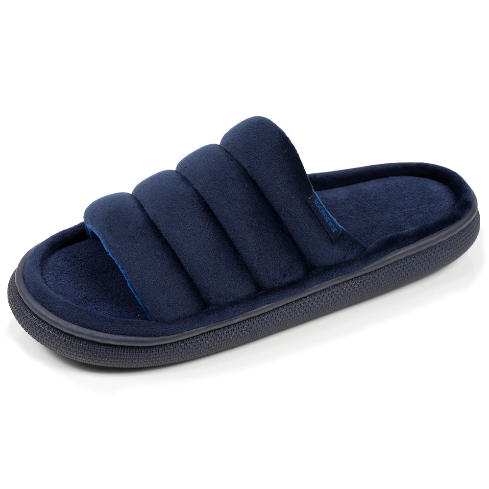 Zapatillas de casa Sandalias BLOUP Hombre Marino terciopelo - Isotoner