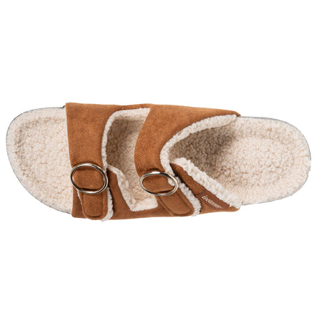 Zapatillas de casa Mujer Sandalias Sherpa Camel - Isotoner