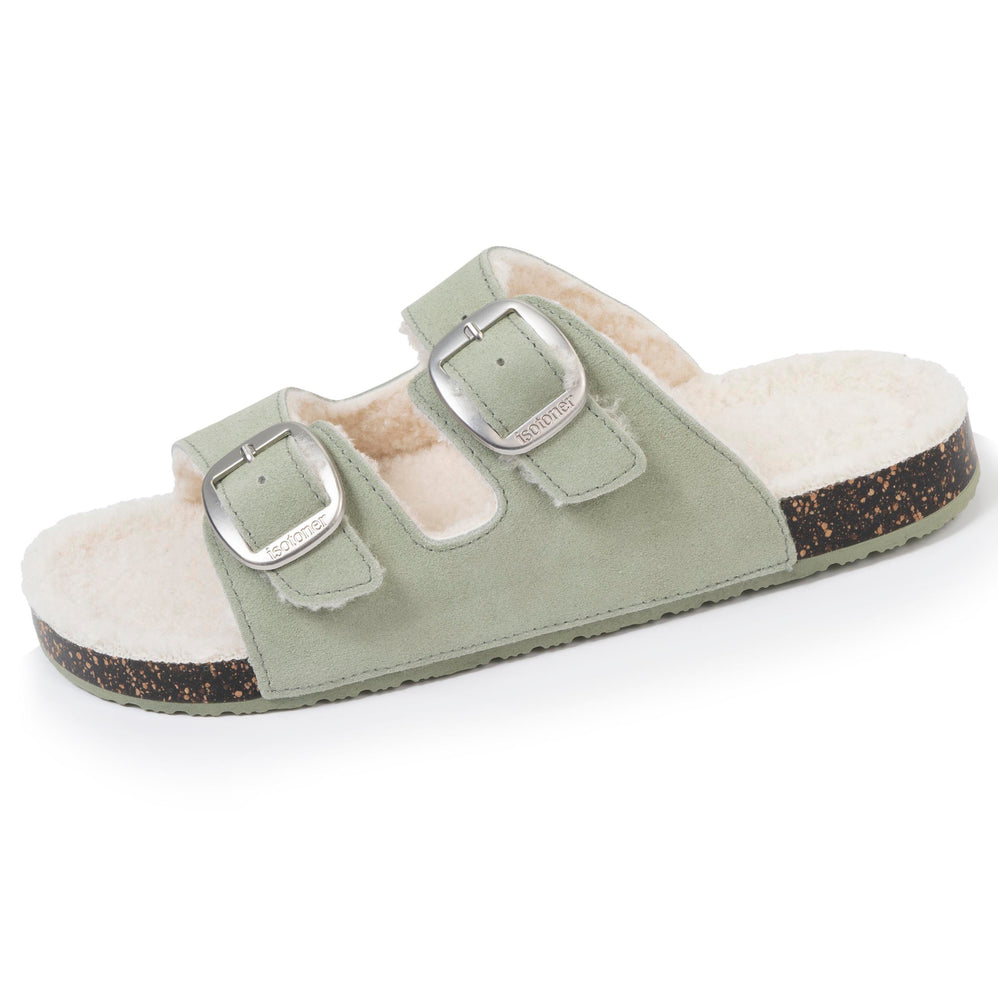 Zapatillas de casa sandalias Mujer Sherpa Verde agua - Isotoner