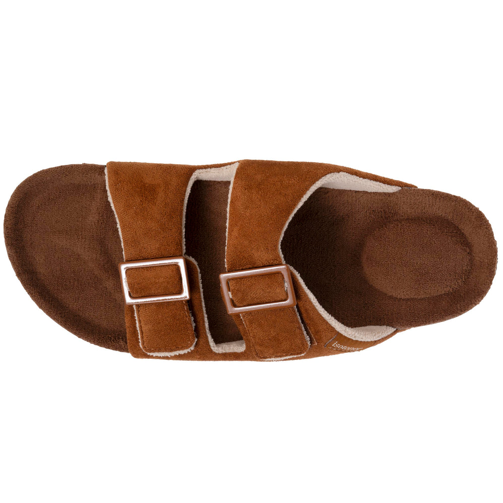 Zapatillas de casa sandalias Hombre tiras Camel - Isotoner