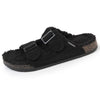 Zapatillas de casa sandalias Hombre tiras Camel noir Isotoner
