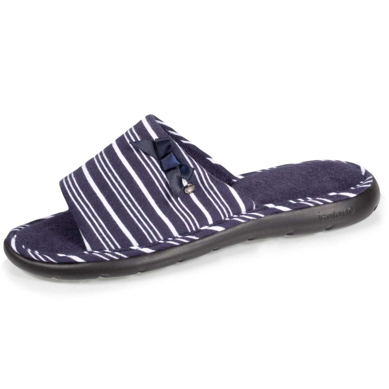 Zapatillas de casa sandalias Mujer rayadas azul y blanco