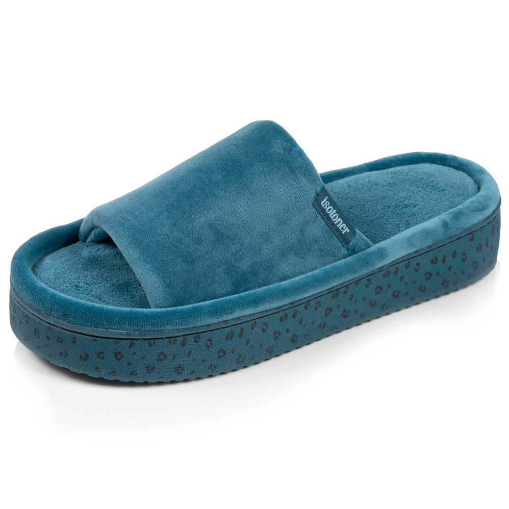 Zapatillas de casa sandalias plataforma Mujer Azul pato - Isotoner