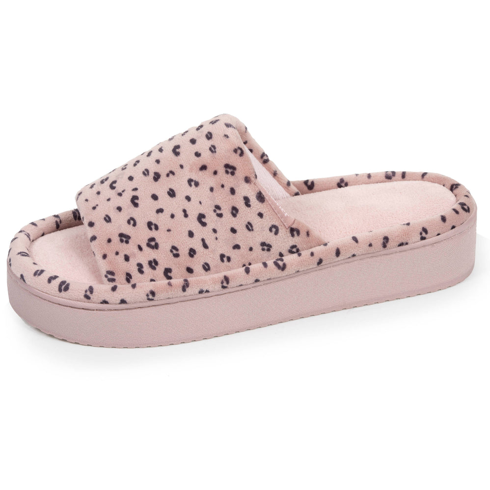 Zapatillas de casa sandalias plataforma Mujer Leopardo blush - Isotoner