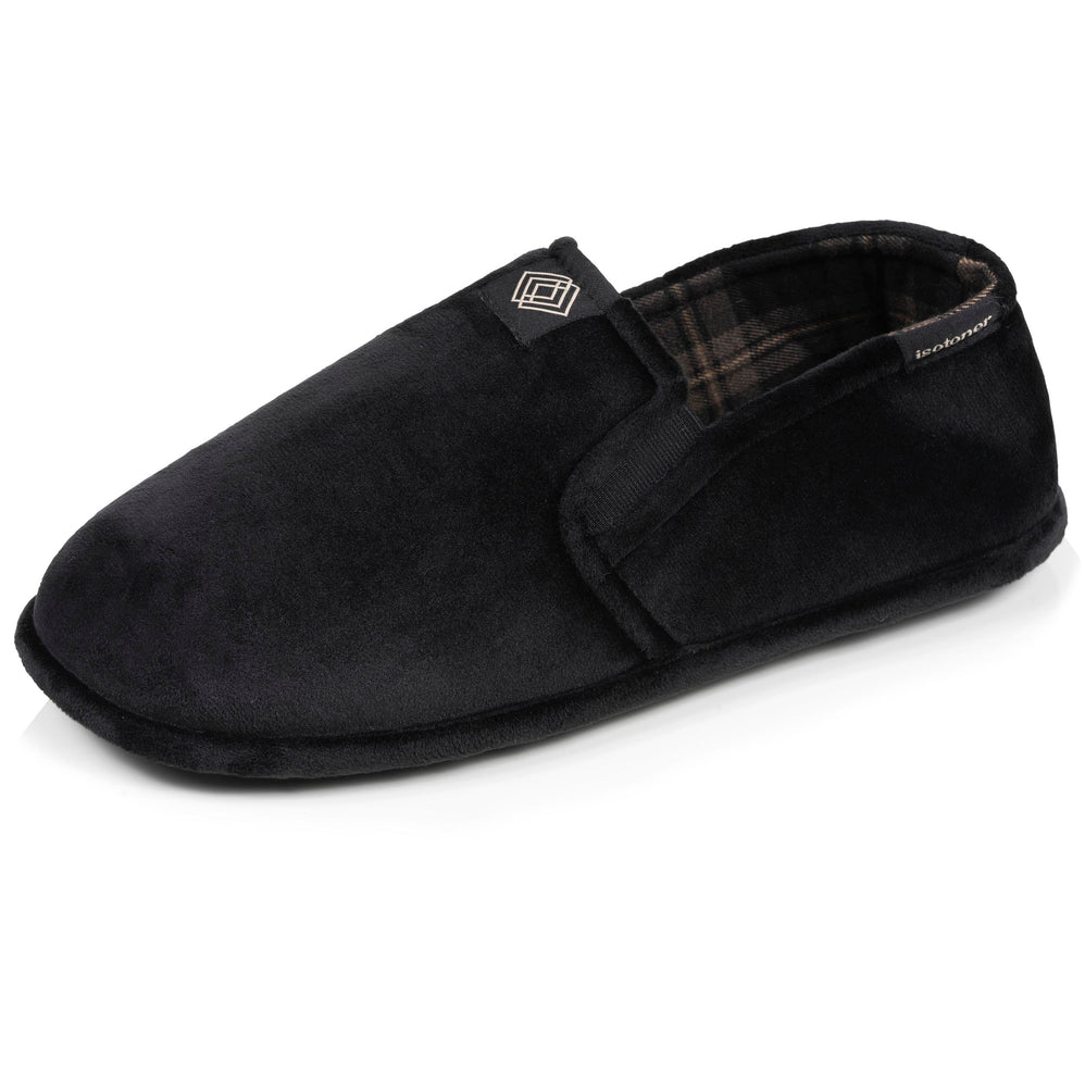 Zapatillas de casa sin molestias Hombre Negro tartán - Isotoner