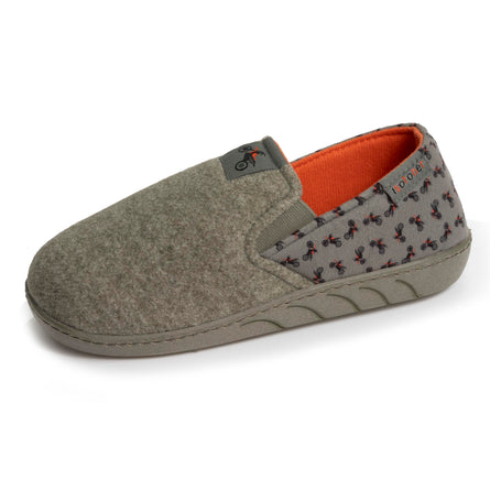Zapatillas de casa sin molestias Junior motos Caqui jaspeado - Isotoner