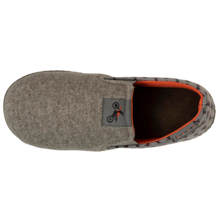 Zapatillas de casa sin molestias Junior motos Caqui jaspeado - Isotoner