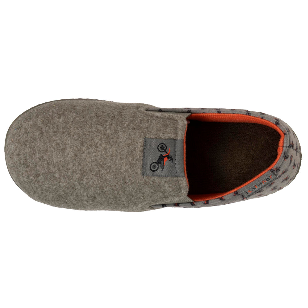 Zapatillas de casa sin molestias Junior motos Caqui jaspeado - Isotoner