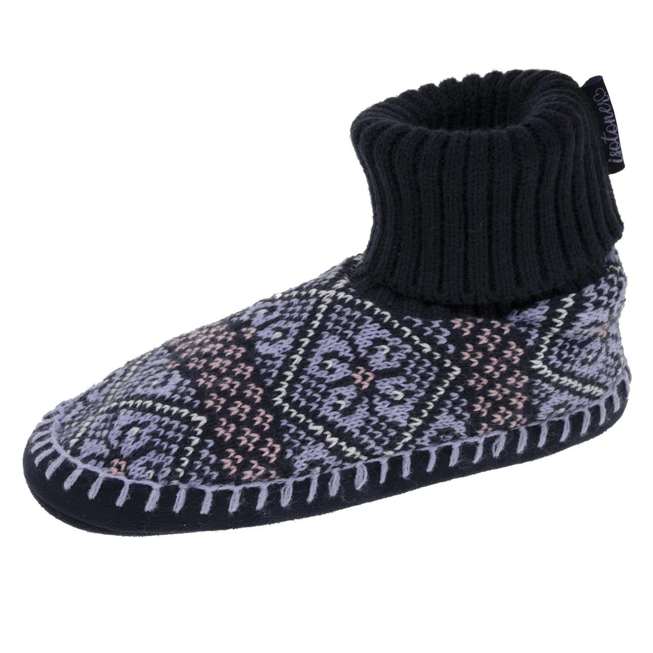 Zapatillas de casa escandinavas Mujer Jacquard Marino