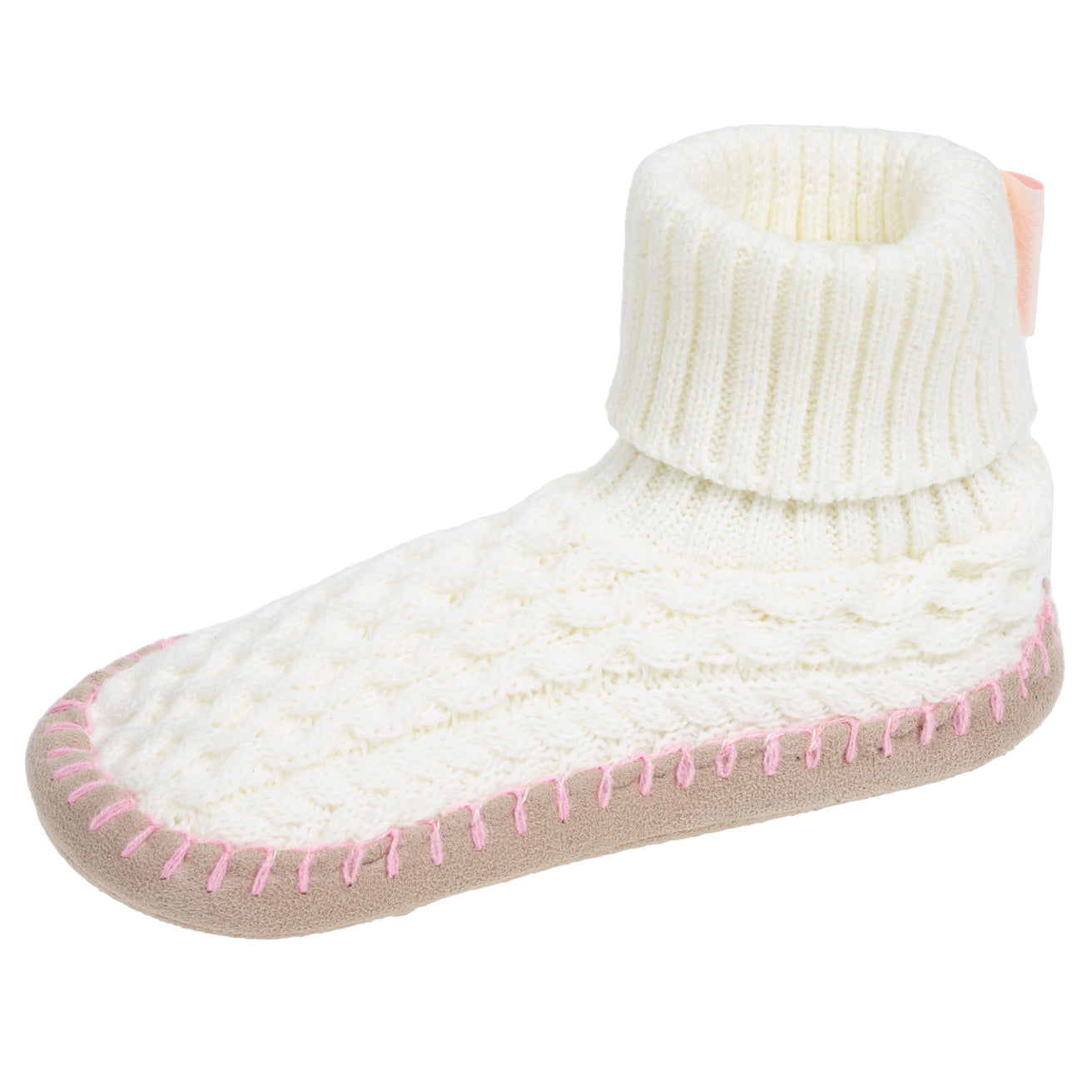 Zapatillas de casa escandinavas Mujer malla Marfil