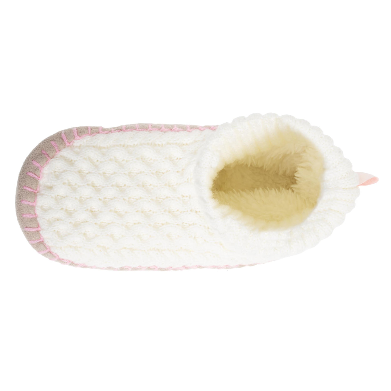 Zapatillas de casa escandinavas Mujer malla Marfil