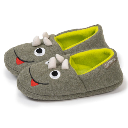 Zapatillas de casa slippers Niño Dinosaurio Caqui jaspeado - Isotoner