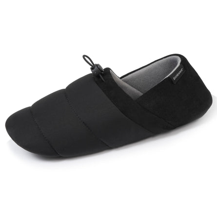 Zapatillas de casa slippers Hombre malla y ante Negro - Isotoner