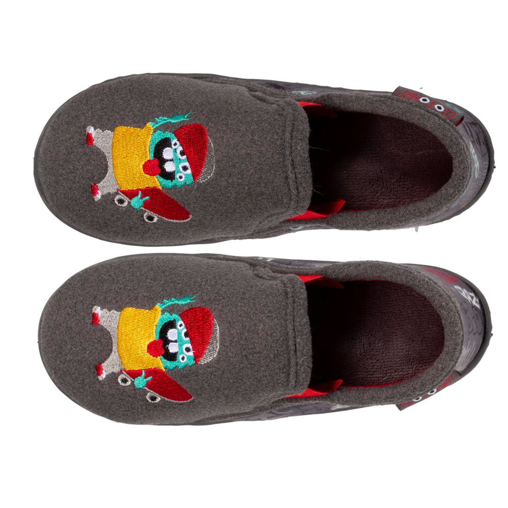 Zapatillas de casa mocasines Niños Mounstruo Gris - Isotoner