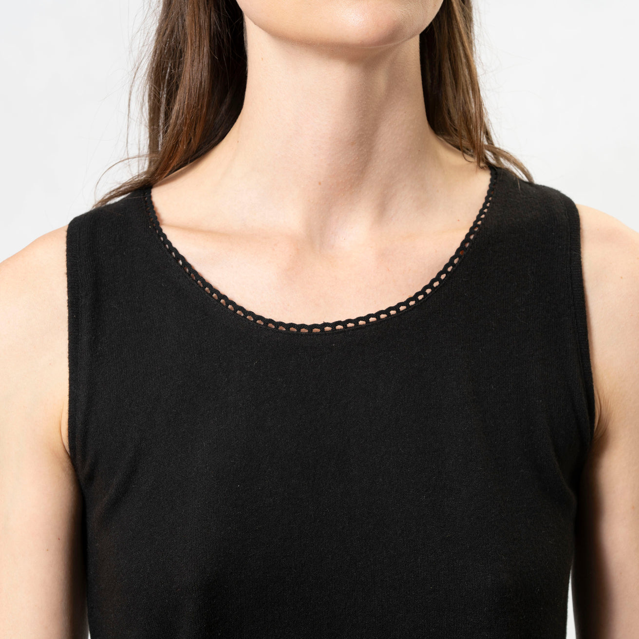 Camiseta sin mangas Mujer Negro