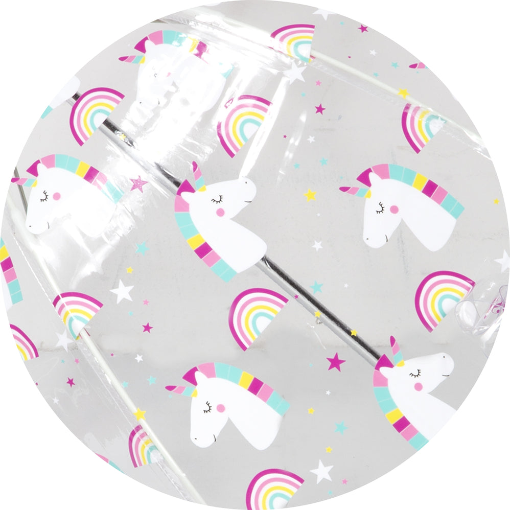 Paraguas Transparente Niños PVC/Unicornio arcoiris - Isotoner
