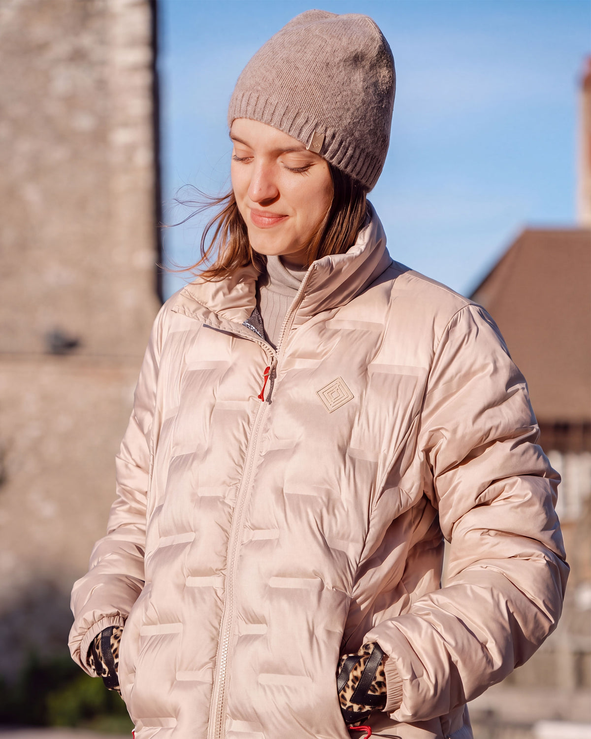 Chaquetón Mujer mangas largas Beige