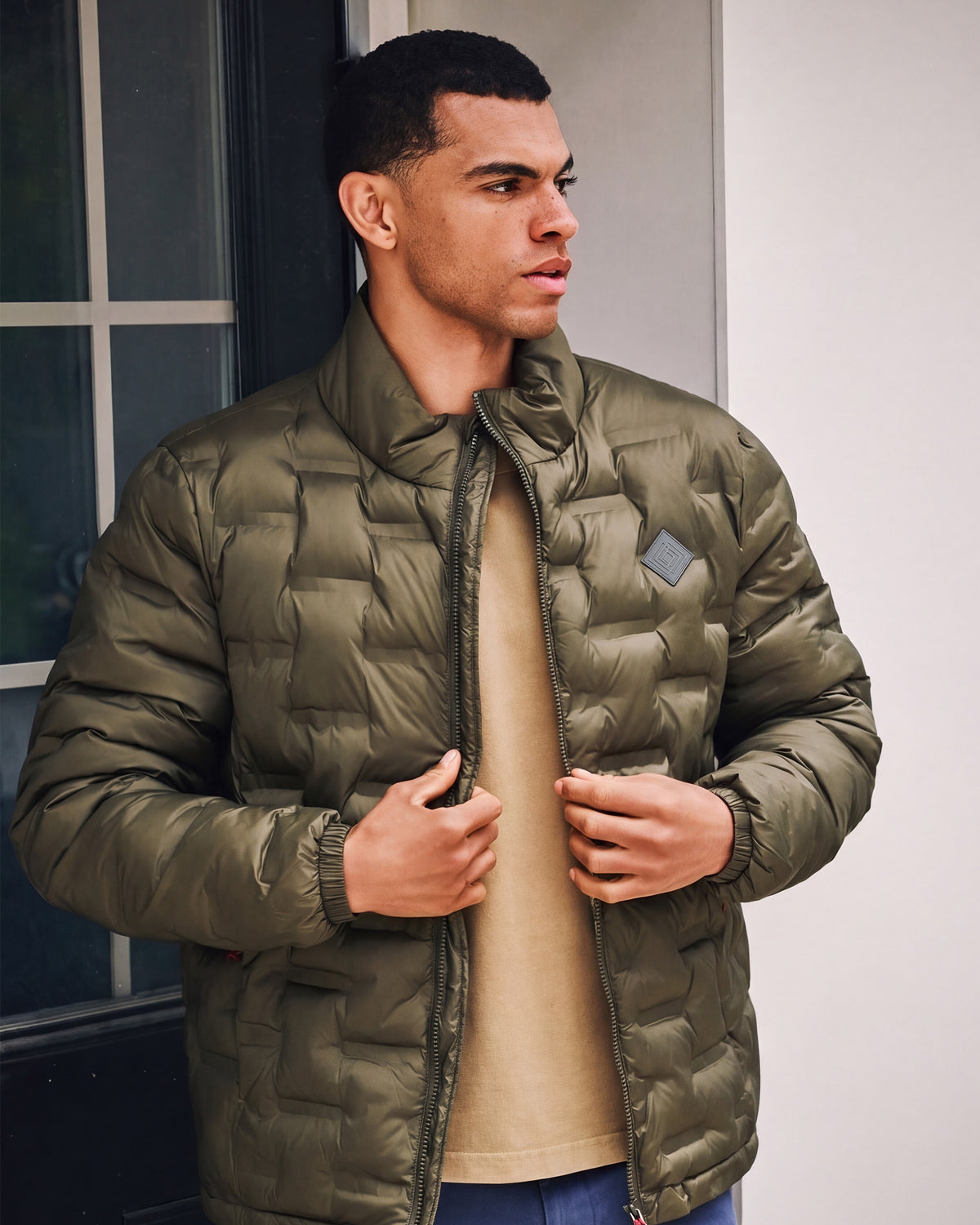 Chaquetón Hombre mangas largas Caqui