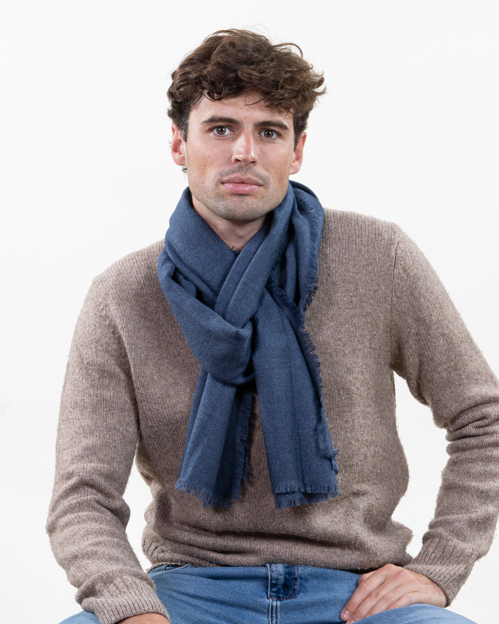 Bufanda Mixta Ultra-suave Azul jaspeado - Isotoner