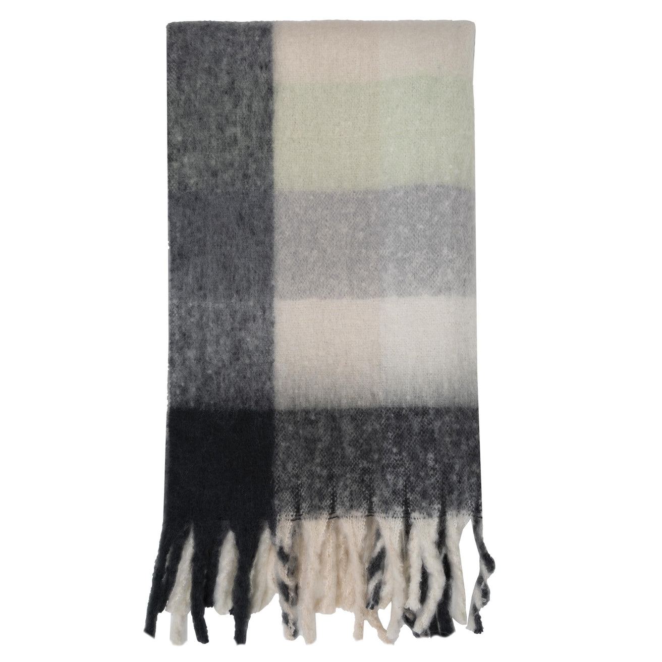 Bufanda Mujer con flecos Beige/Gris