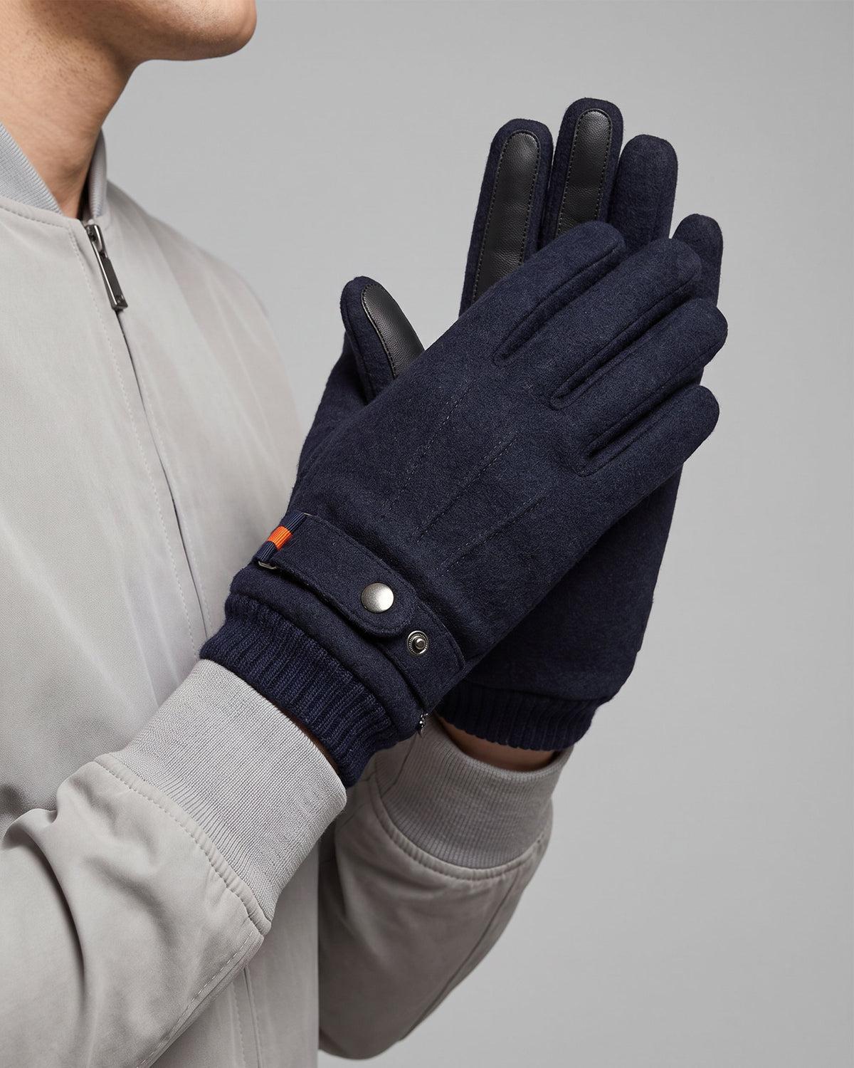 Guantes Hombre tejido lana Marino