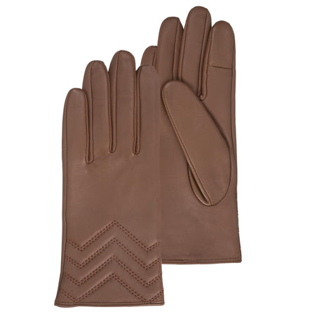 Guantes Mujer piel de cordero Coñac pespuntes - Isotoner
