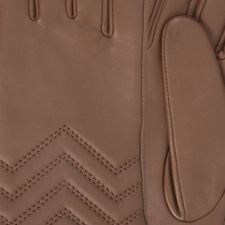 Guantes Mujer piel de cordero Coñac pespuntes - Isotoner