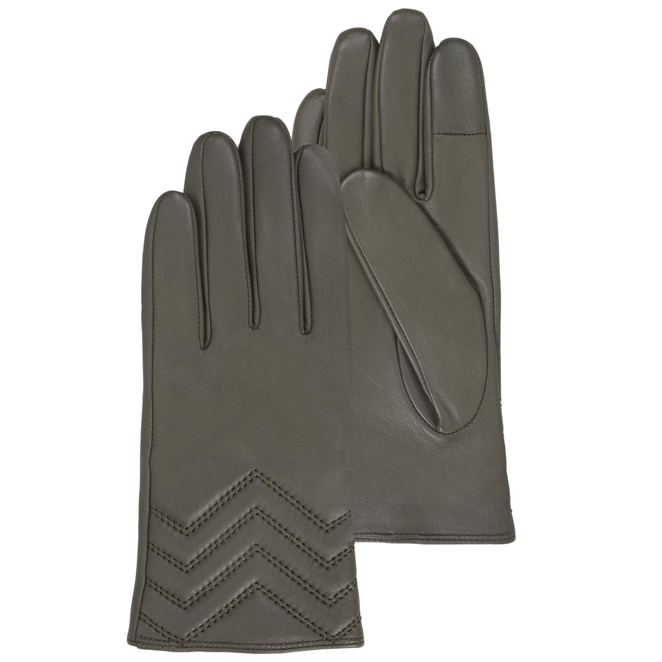 Guantes Mujer piel de cordero Caqui pespuntes