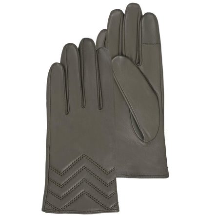 Guantes Mujer piel de cordero Caqui pespuntes - Isotoner