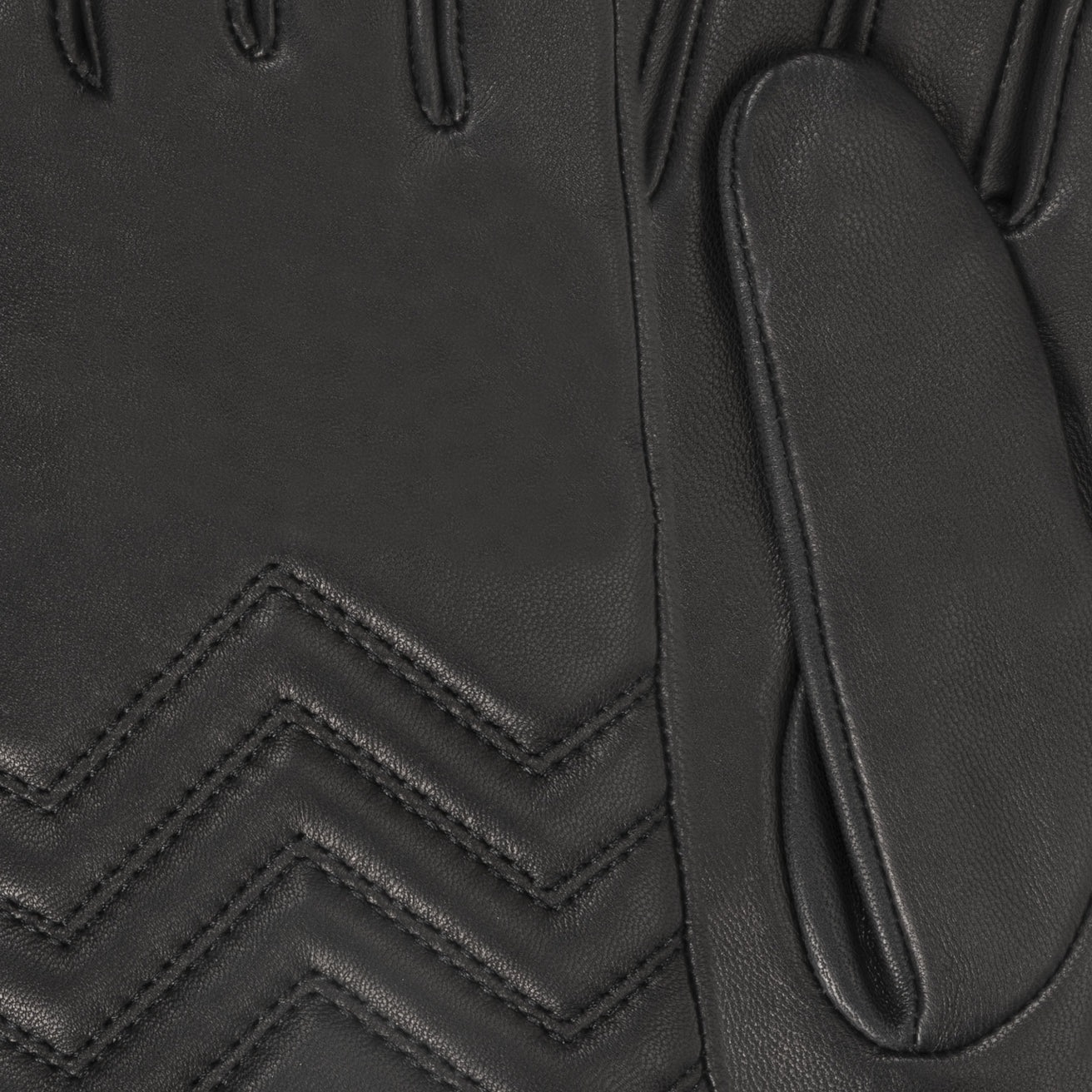 Guantes Mujer piel de cordero Negro pespuntes