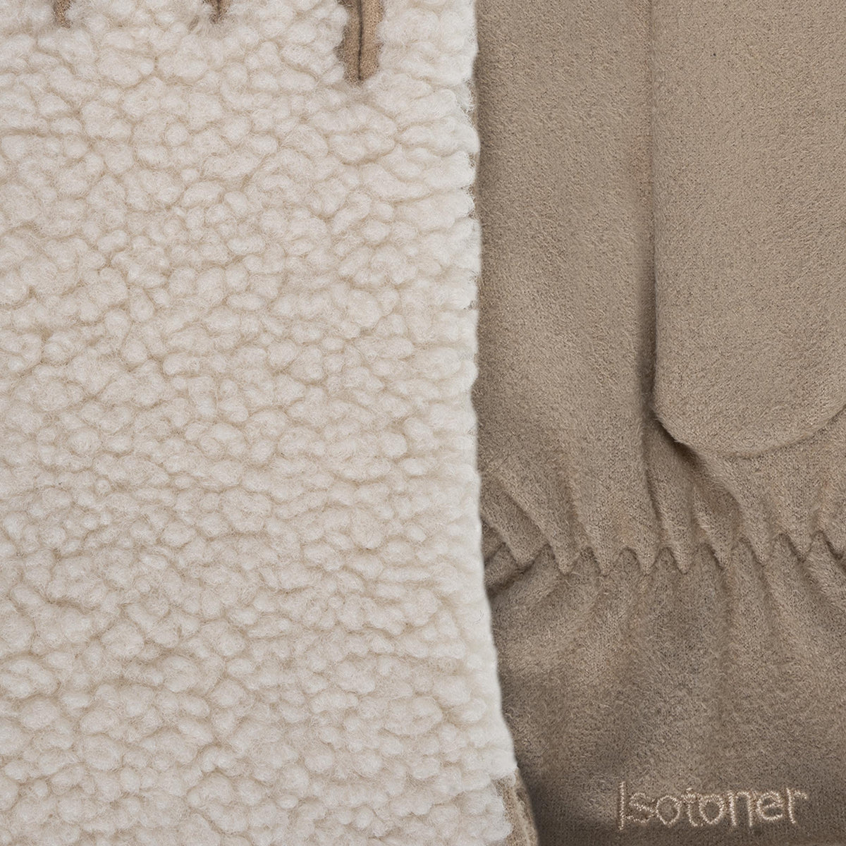 Guantes Mujer Sherpa táctiles Beige