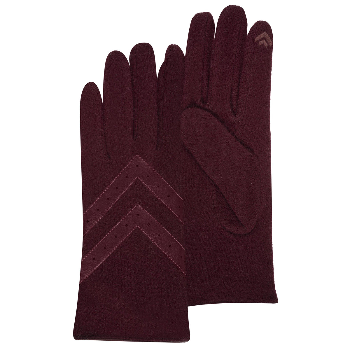 Guantes Mujer táctiles lana Burdeos
