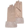 Mujer Guantes compatibles con pantalla táctil de lana Beige
