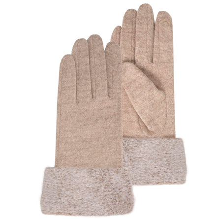 Mujer Guantes compatibles con pantalla táctil de lana Beige - Isotoner