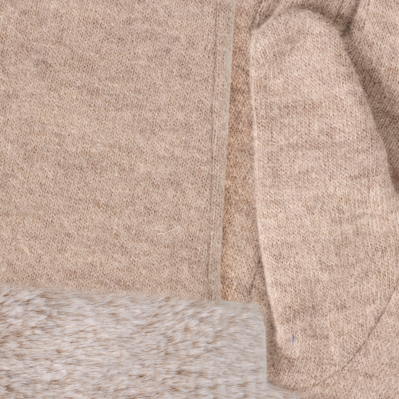 Mujer Guantes compatibles con pantalla táctil de lana Beige
