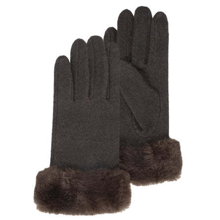 Guantes Mujer compatibles con pantalla táctil Lana Marrón - Isotoner