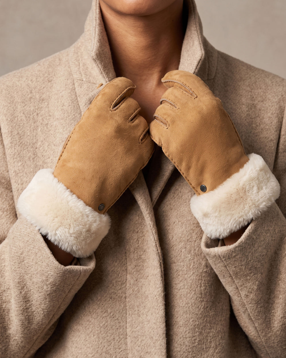 Guantes Mujer cuero/piel Caramelo - Isotoner