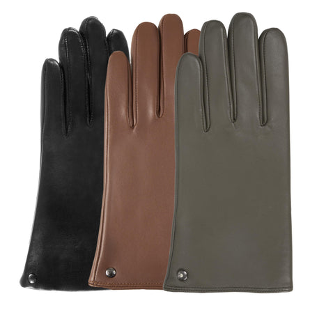 Guantes Mujer táctiles Cuero Caliente negro - Isotoner