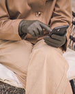 Guantes Mujer táctiles Cuero cálido Caqui