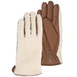 Guantes Mujer táctiles cuero cálido Sherpa/Coñac